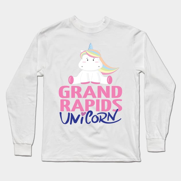 Grand Rapids Unicorn Long Sleeve T-Shirt by ProjectX23Red